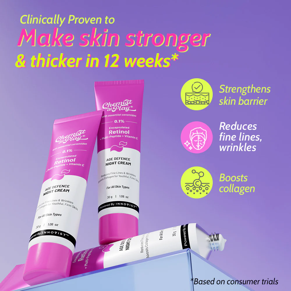 0.1% Retinol Night Cream for Fine Lines & Wrinkles - 30 gm - Image 5