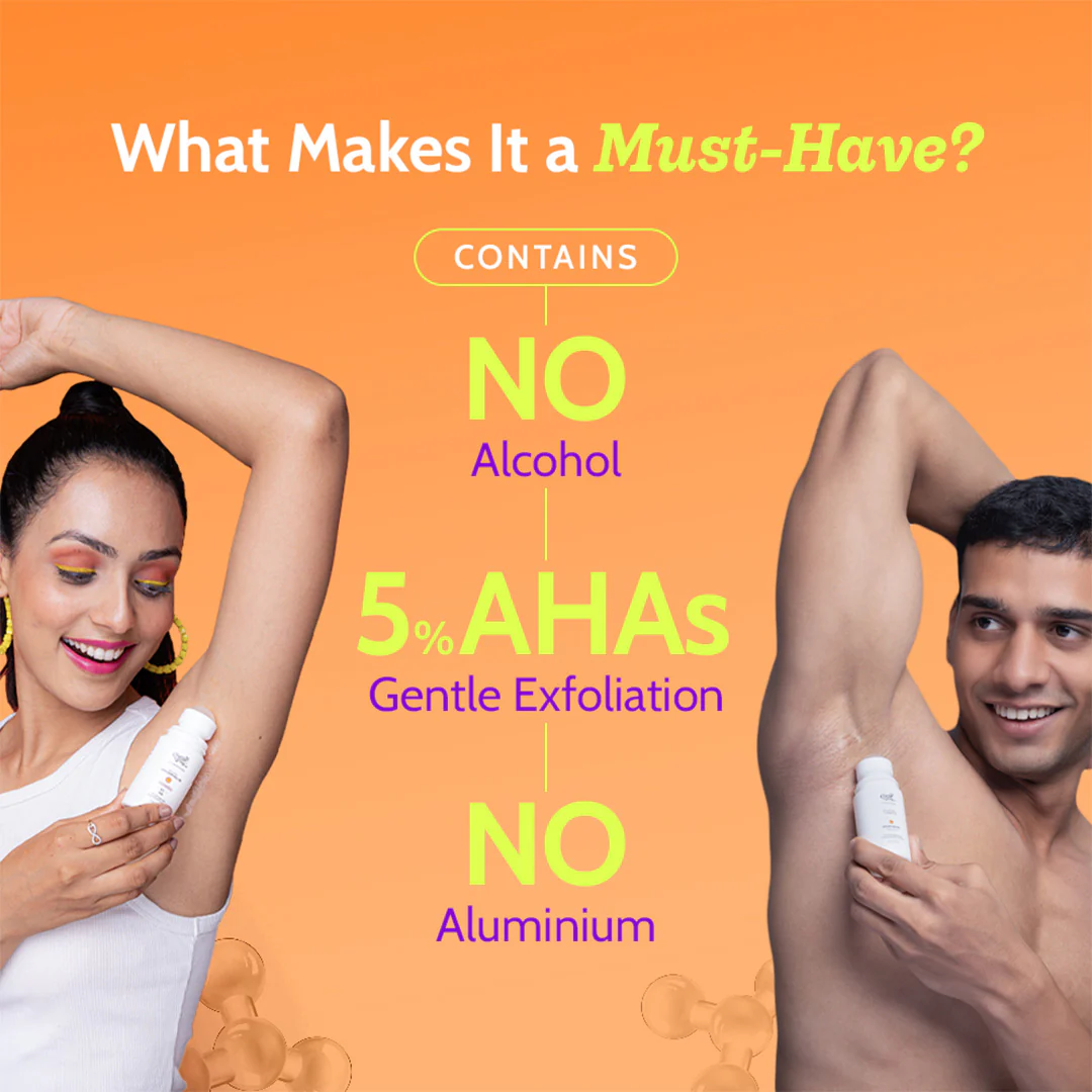 5% AHA Underarm Roll on for Odour Control & Pigmentation (Aqua) - 75 ml - Image 3
