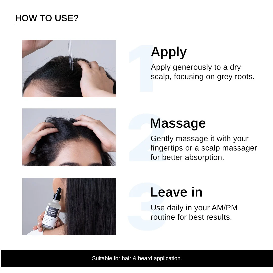 Advanced Anti-Grey Hair Serum with Silverfree Peptide, Rosemary & Biotin - 50 ml - Image 5
