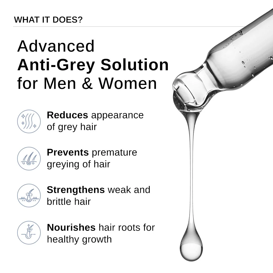 Advanced Anti-Grey Hair Serum with Silverfree Peptide, Rosemary & Biotin - 50 ml - Image 6