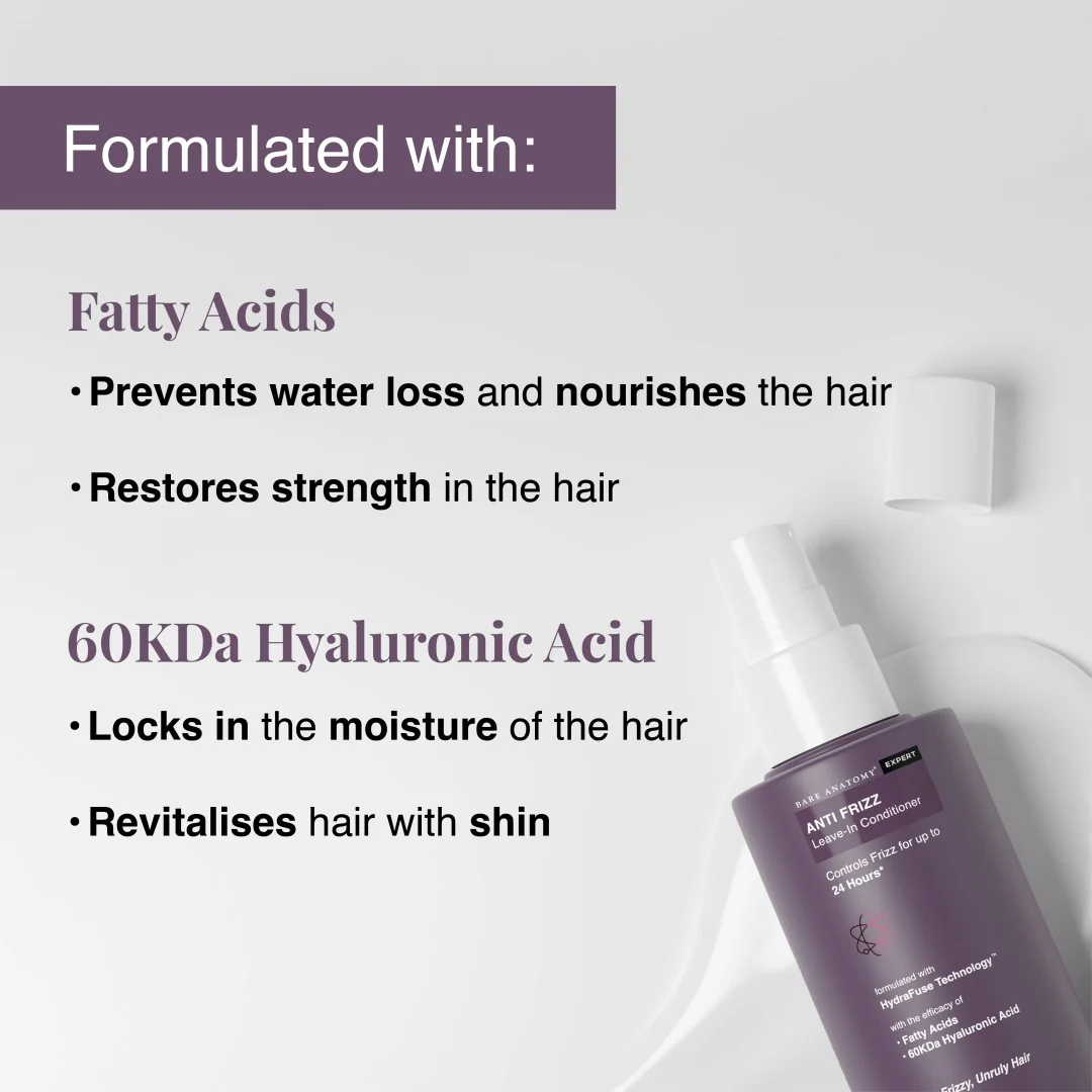 Anti-Frizz Leave-In Conditioner with Argan Oil & Hyaluronic Acid for frizzy hair - 150 ml | Pack of 2 - Image 3