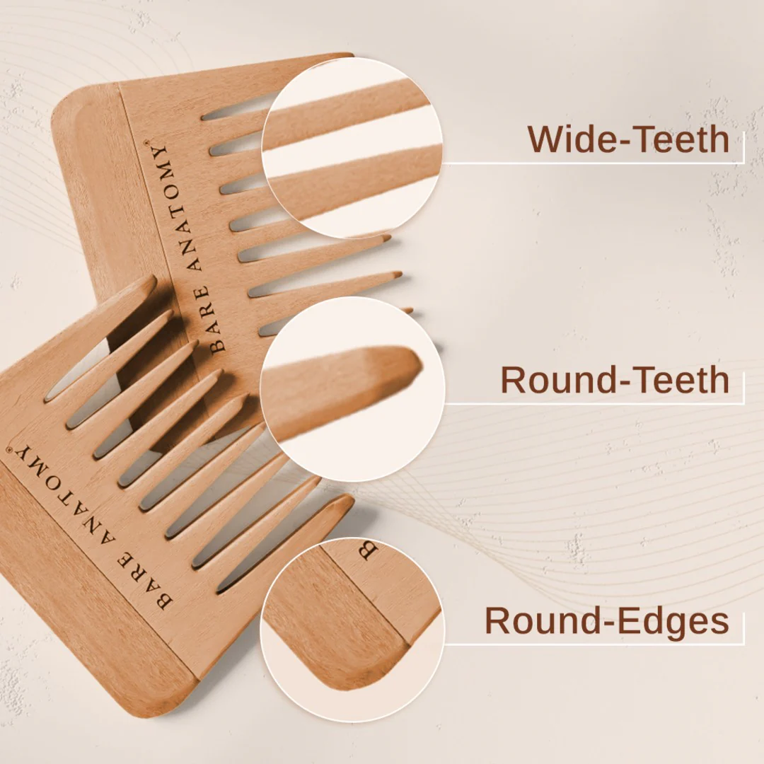 Bare Anatomy Wide Tooth Wooden Hair Comb - Image 5