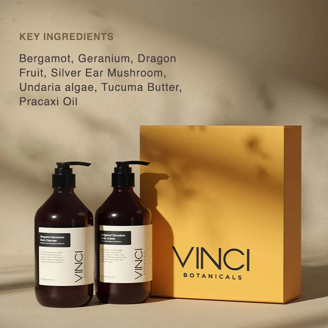 Bergamot Geranium Body Duo (Body Cleanser - 500 gm | Body Crème - 500 ml) - Image 3
