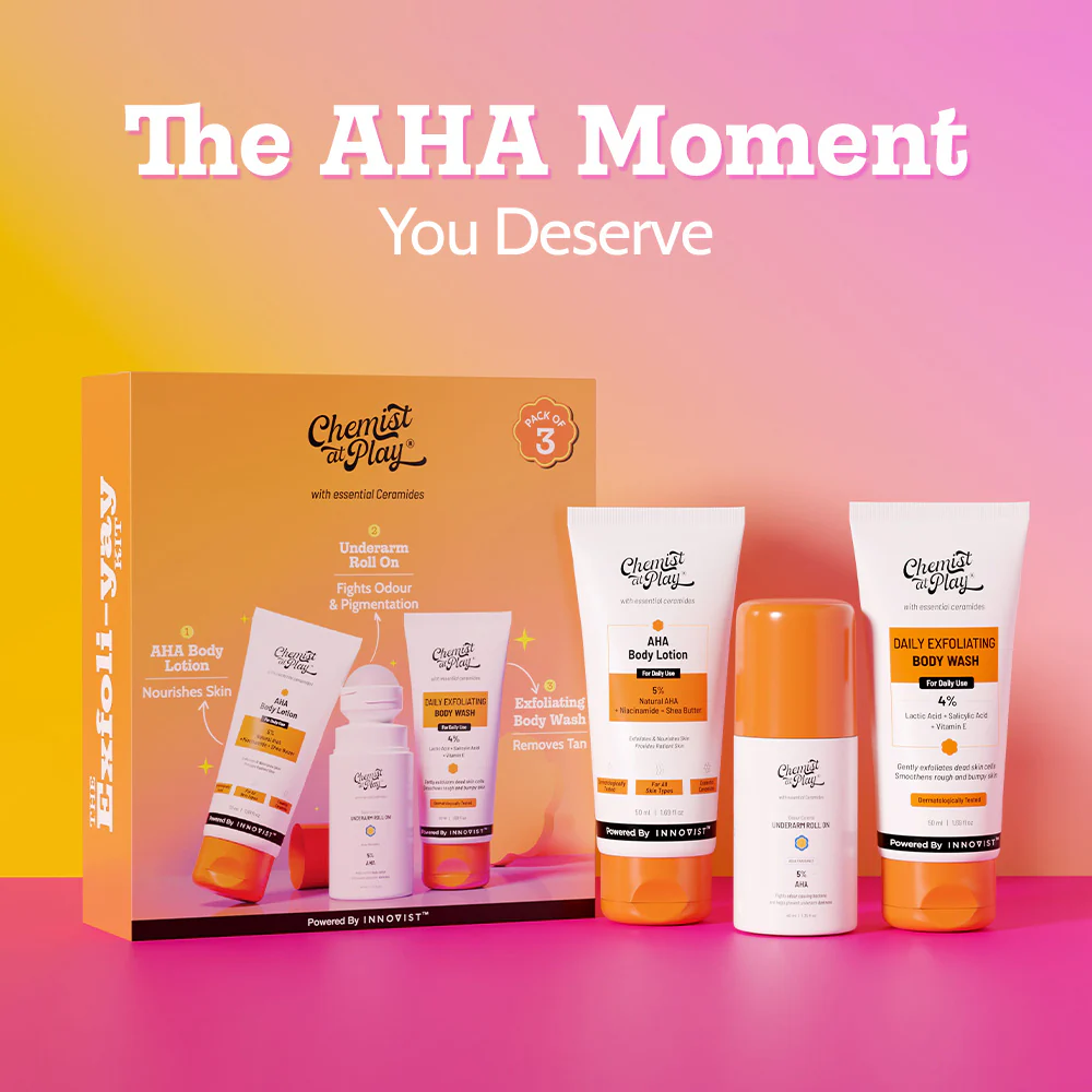 3-Step Body Exfoliating Kit (Exfoliating Body Wash - 50 ml | Underarm Roll On - 40 ml | AHA Body Lotion - 50 ml) - Image 5