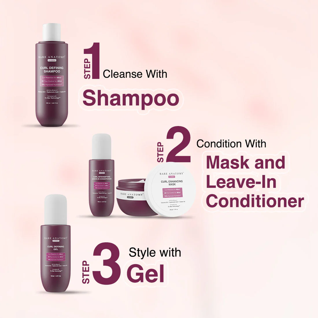 Curl Defining Kit (Shampoo - 250 ml | Hair Mask - 250 gm | Gel - 140 ml) - Image 8
