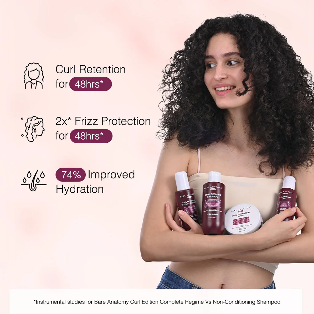 Curl Defining Kit (Shampoo - 250 ml | Leave in Conditioner - 140 ml | Gel - 140 ml) with Curl Definition & 2X Frizz Control for Men & Women - Image 2