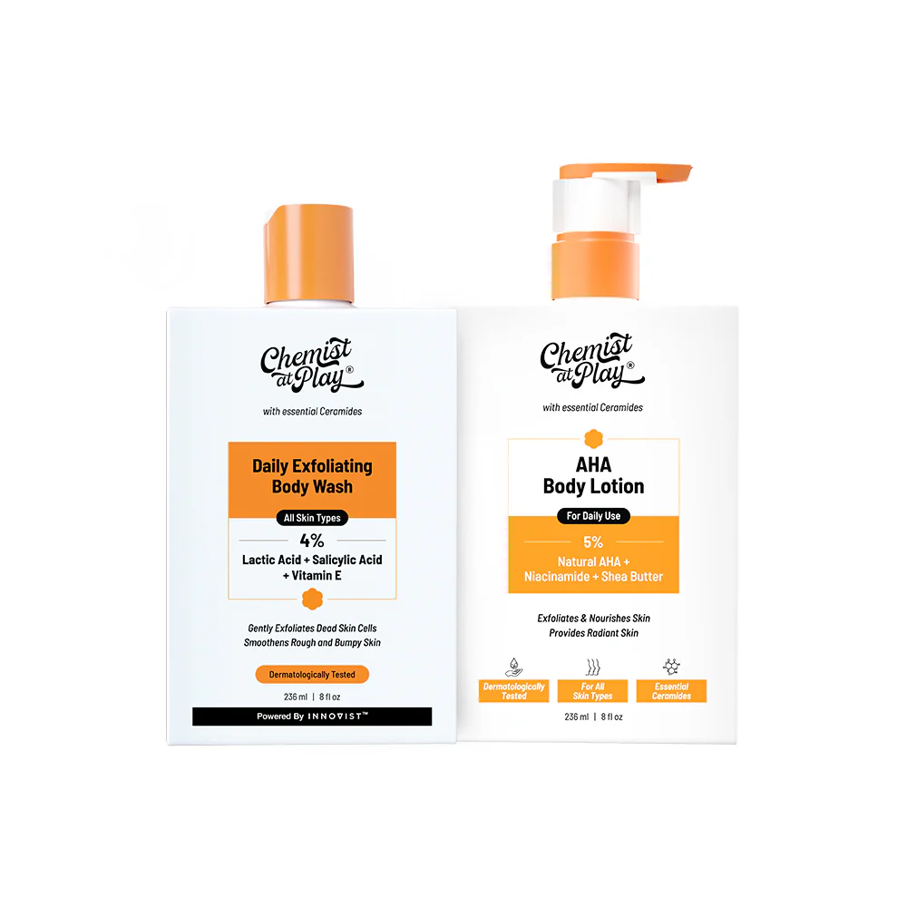 Detan Body Combo (Exfoliating Body Wash - 236 ml + AHA Body Lotion - 236 ml) - Image 10