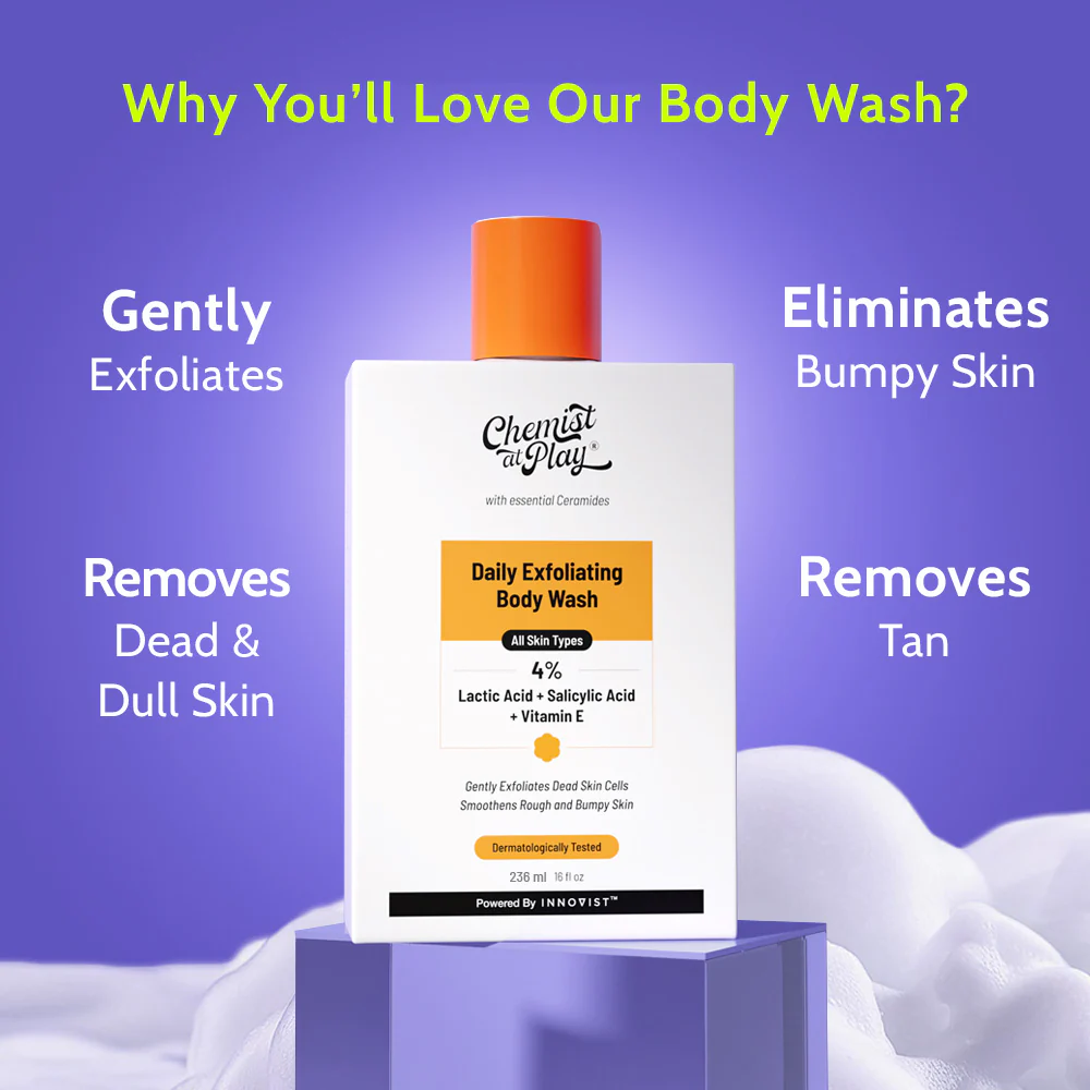 Detan Body Combo (Exfoliating Body Wash - 236 ml + AHA Body Lotion - 236 ml) - Image 4