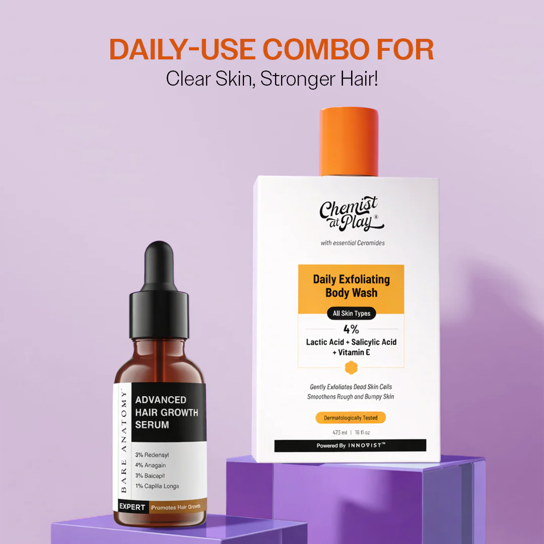 Every Day Body + Haircare Duo (Hair Growth Serum - 30 ml & Exfoliating Body Wash - 236 ml) - Image 2