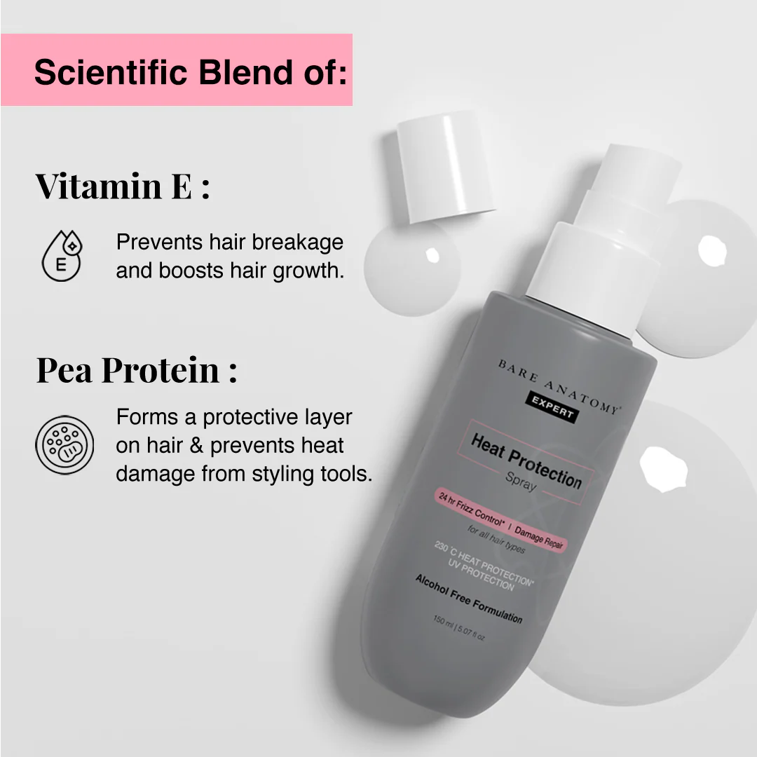 Heat Protection Hair Spray with 230°C Thermal Protection & Frizz Control - 150 ml - Image 3