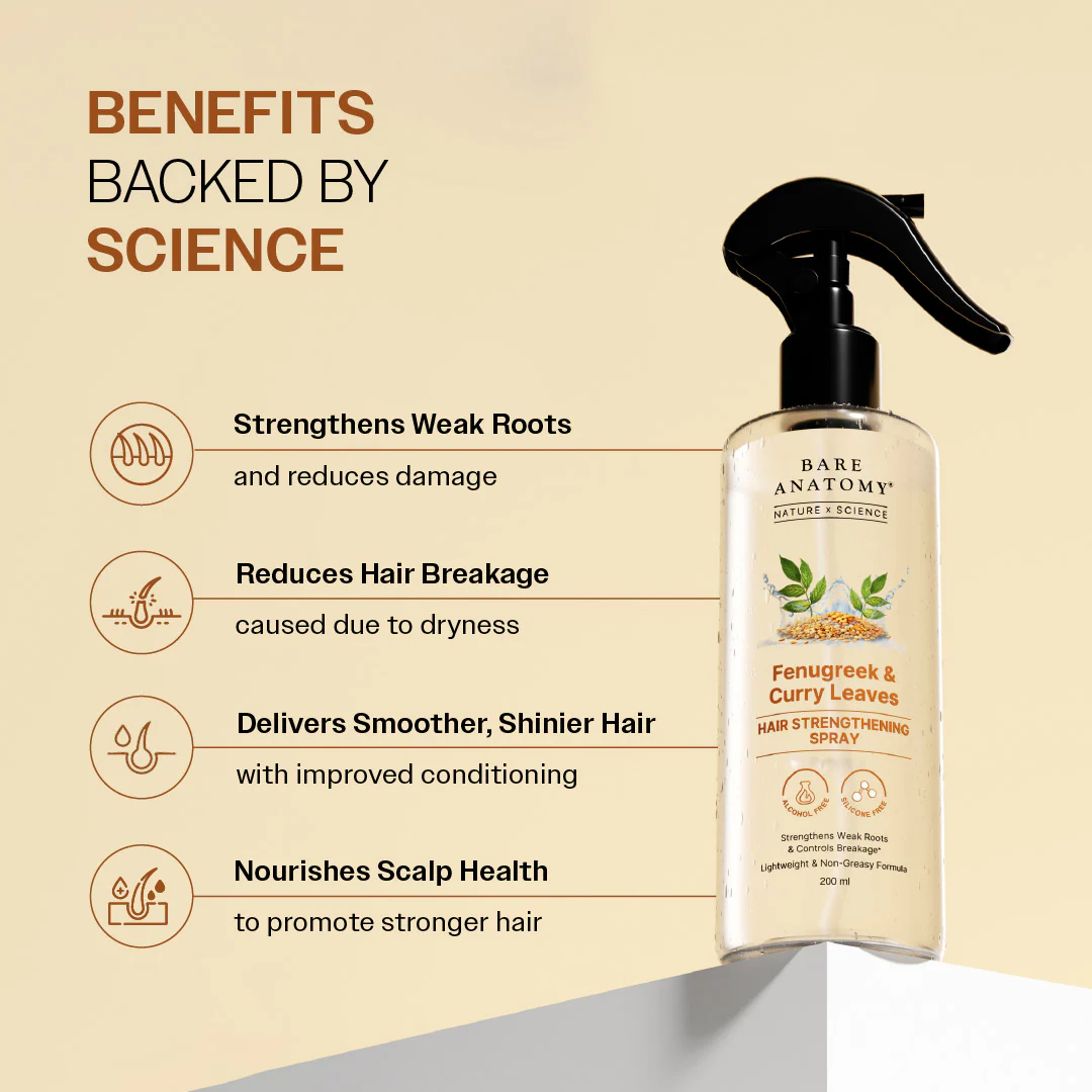 Fenugreek & Curry Leaves Hair Strengthening Spray - 200 ml - Image 3
