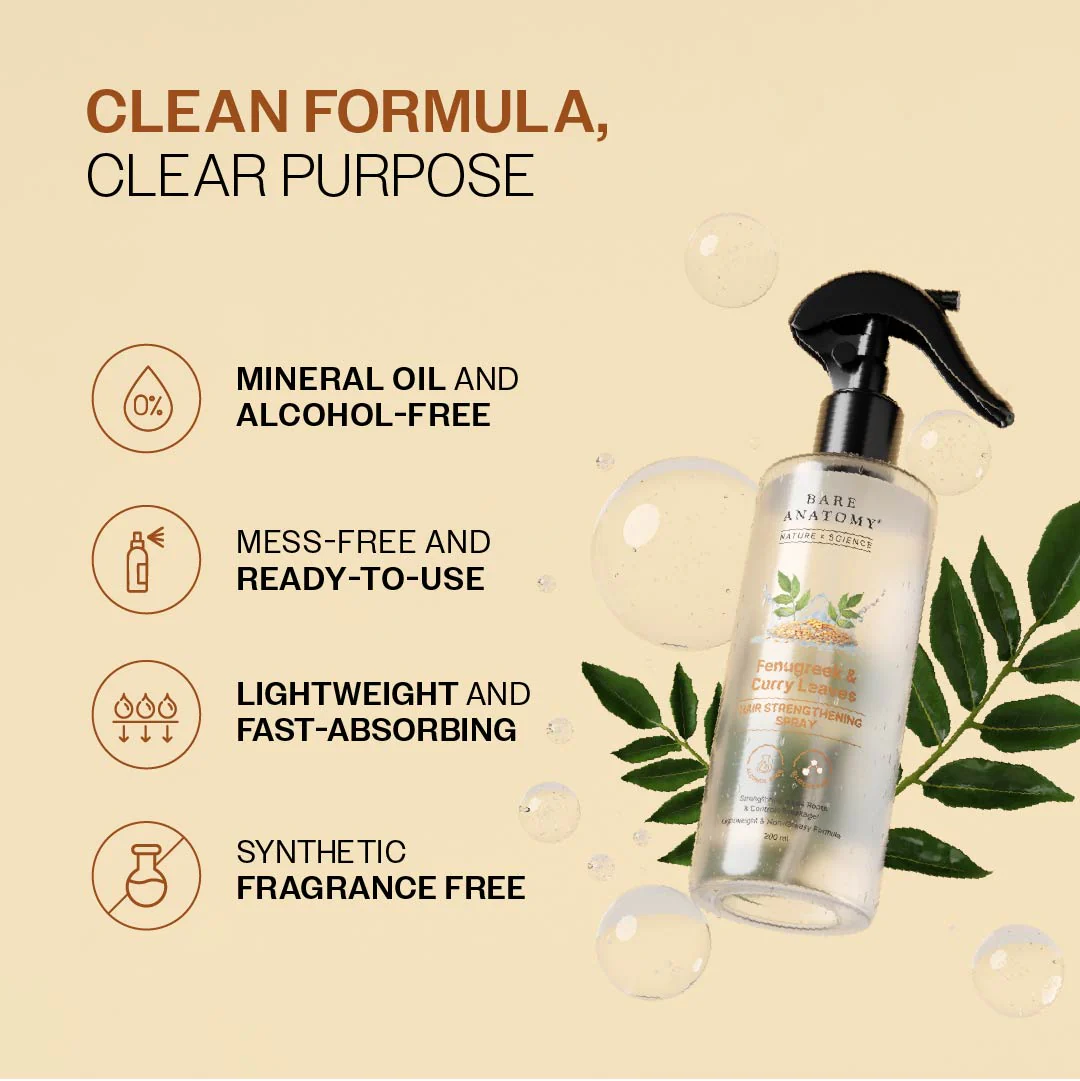 Fenugreek & Curry Leaves Hair Strengthening Spray - 200 ml - Image 7