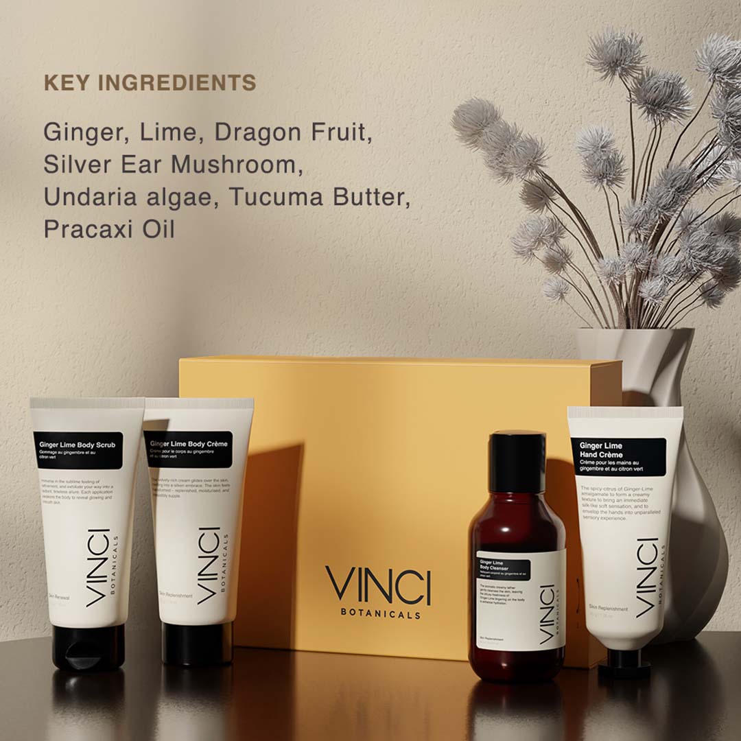 Ginger Lime Bath and Body Quad Set (Hand Creme - 50 gm | Body Cleanser - 50 gm | Body Crème - 90 ml | Body Scrub - 30 gm) - Image 3