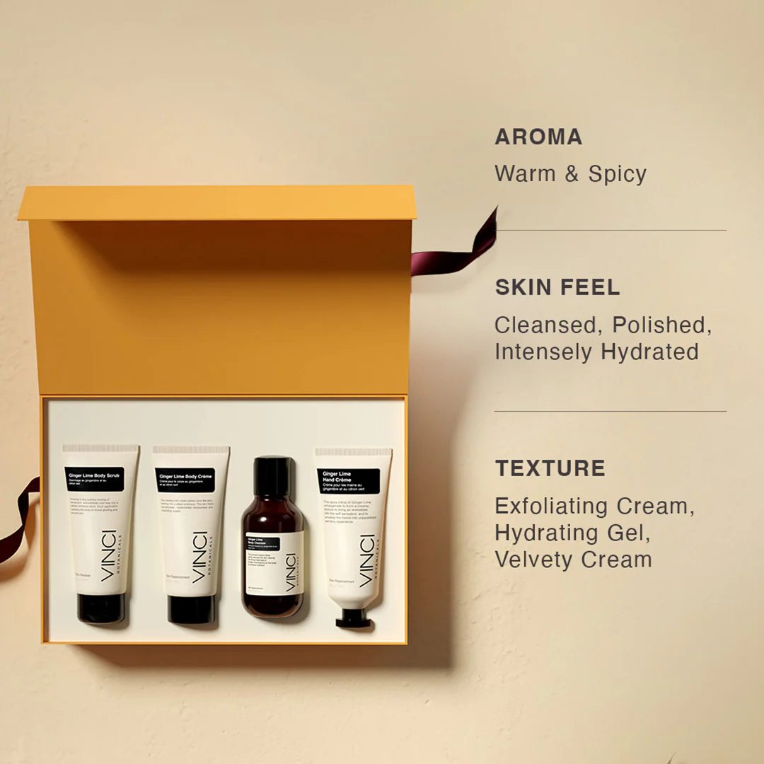 Ginger Lime Bath and Body Quad Set (Hand Creme - 50 gm | Body Cleanser - 50 gm | Body Crème - 90 ml | Body Scrub - 30 gm) - Image 4
