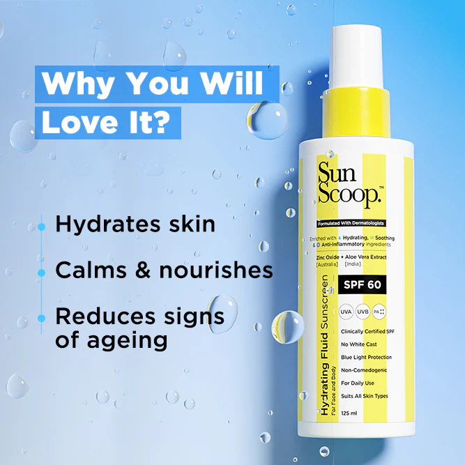 Hydrating Fluid Sunscreen for Face & Body | SPF 60 PA++++| In-Vivo Tested - 125ml - Image 6