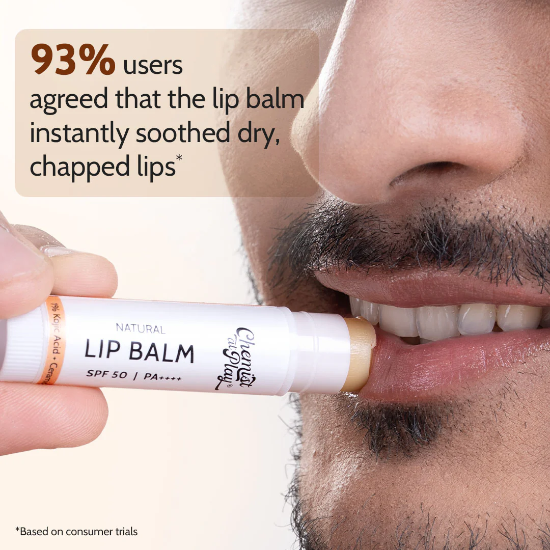 Natural Lip Balm for Chapped & Pigmented Lips | SPF 50 PA++++ & Kojic Acid | 4.5 gm | Pack of 2 - Image 5