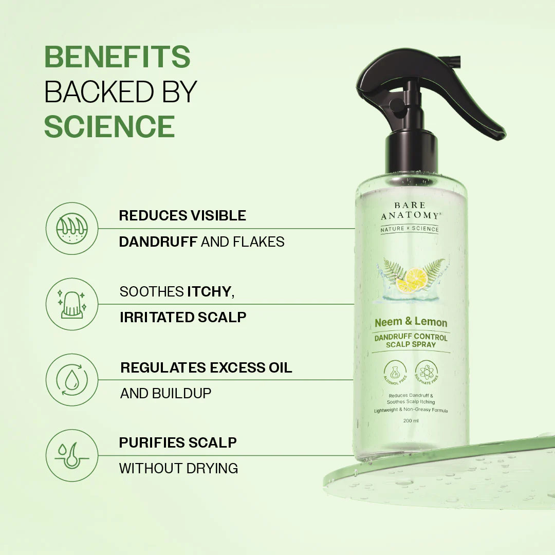 Neem & Lemon Dandruff Control Scalp Spray - 200 ml - Image 3