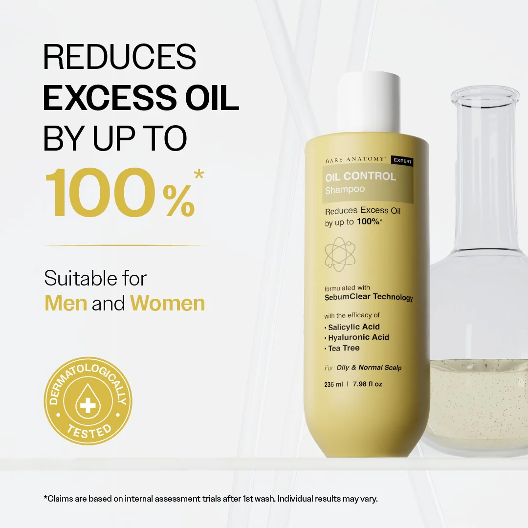 Oil Control Shampoo with Salicylic Acid, Hyaluronic Acid & Tea Tree for Oily Scalp - 236 ml - Image 2