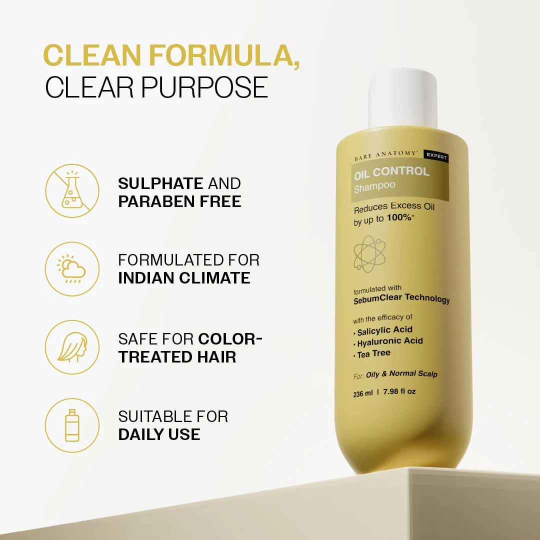 Oil Control Shampoo with Salicylic Acid, Hyaluronic Acid & Tea Tree for Oily Scalp - 236 ml - Image 7