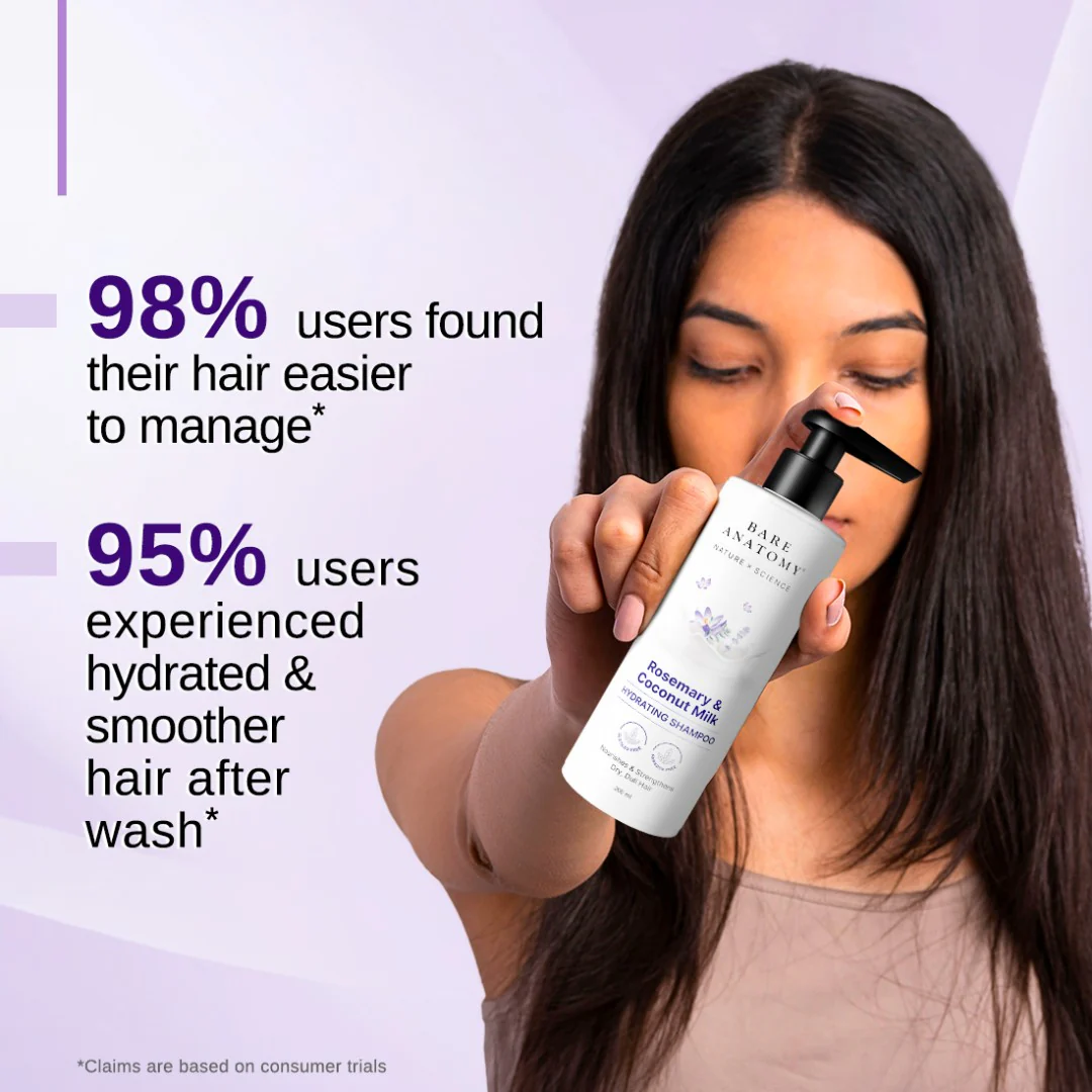 Rosemary & Coconut Milk Hydrating Shampoo (200 ml) & Conditioner (150 ml) Combo for Frizzy Hair - Image 2