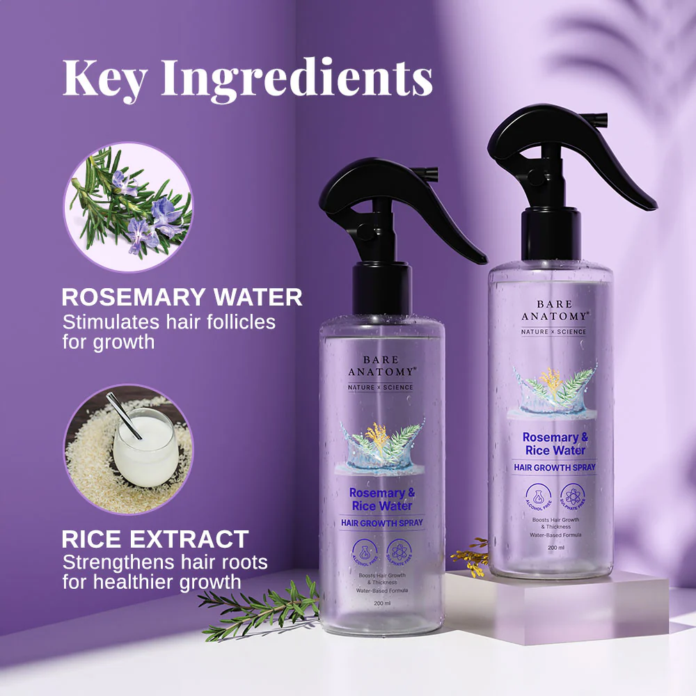 Rosemary & Rice Water Hair Growth Spray - 200 ml | Pack of 2 - Image 6