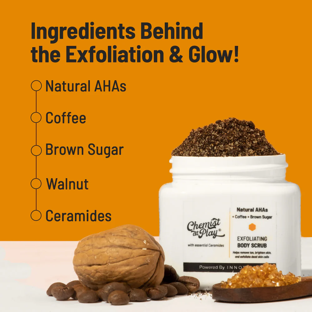 Bright & Smooth Duo (Exfoliating Body Scrub - 75 gm | Neck Knee Elbow Brightening Roll On - 40 ml) - Image 3