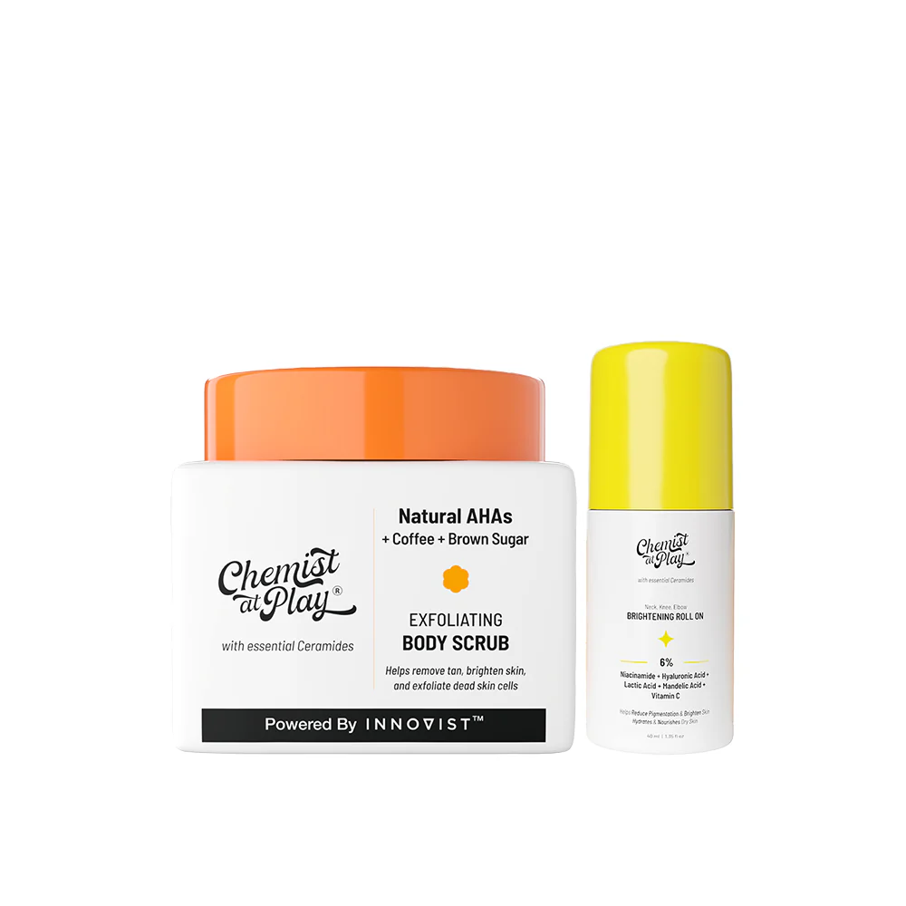 Bright & Smooth Duo (Exfoliating Body Scrub - 75 gm | Neck Knee Elbow Brightening Roll On - 40 ml) - Image 6
