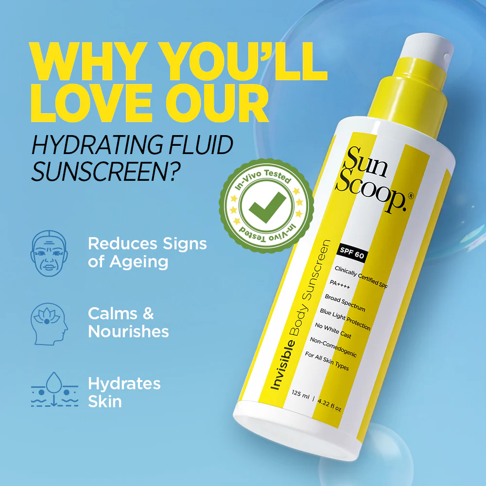 Ultimate Sun Defence Combo (5% Niacinamide Sunscreen Body Lotion - 200 ml | Hydrating Fluid Sunscreen for Face and Body - 125 ml) - Image 3