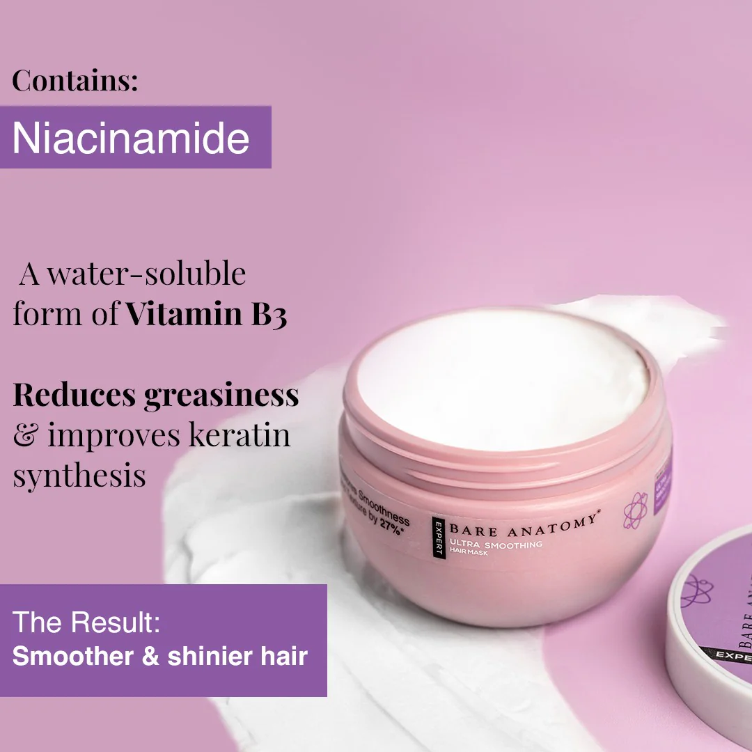 Ultra Smoothing Hair Mask with Shea Butter & Niacinamide for Frizzy Hair - 250 gm - Image 4