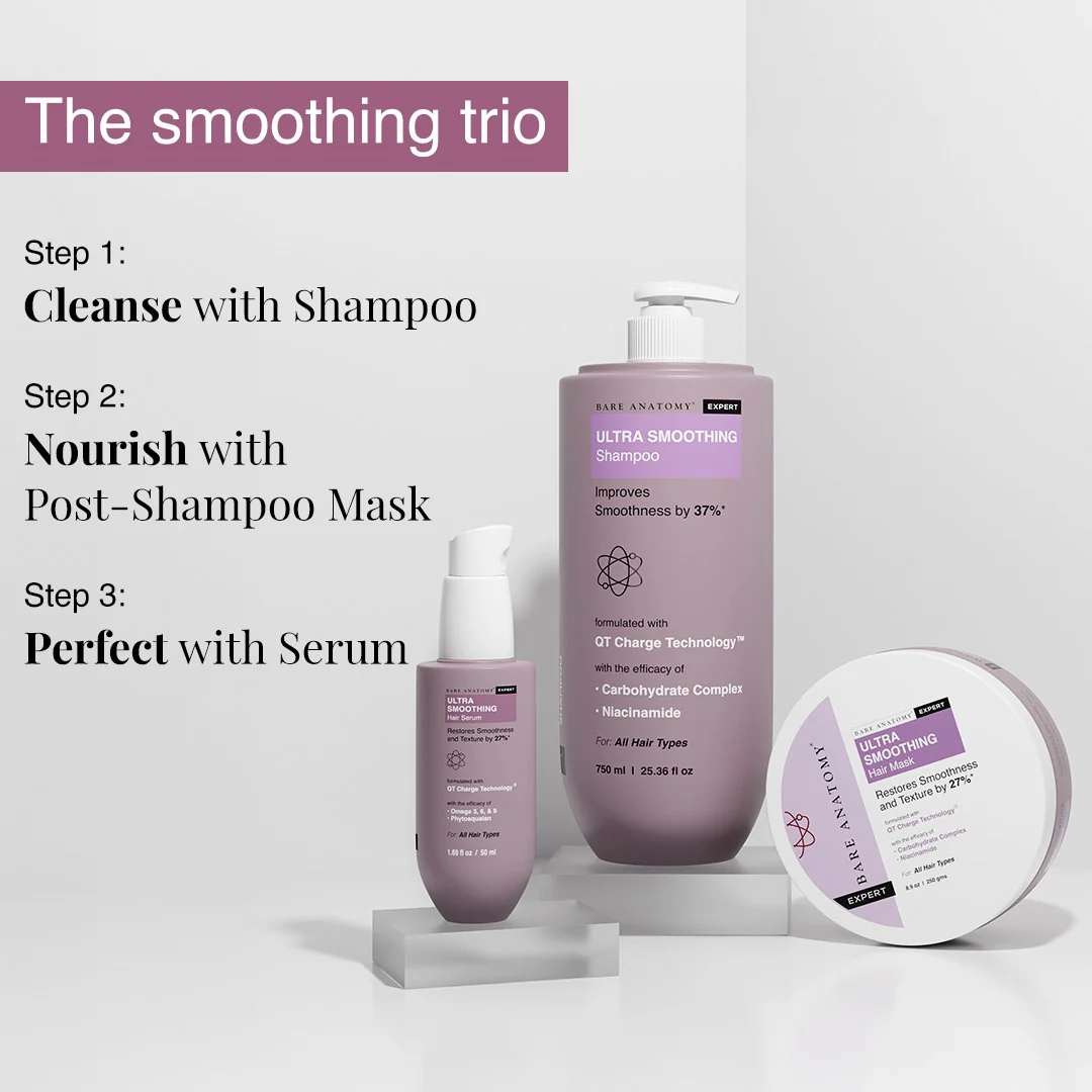 Ultra Smoothing Shampoo with Niacinamide & Aloe Vera Extract for Dry & Frizzy Hair- 750 ml - Image 7